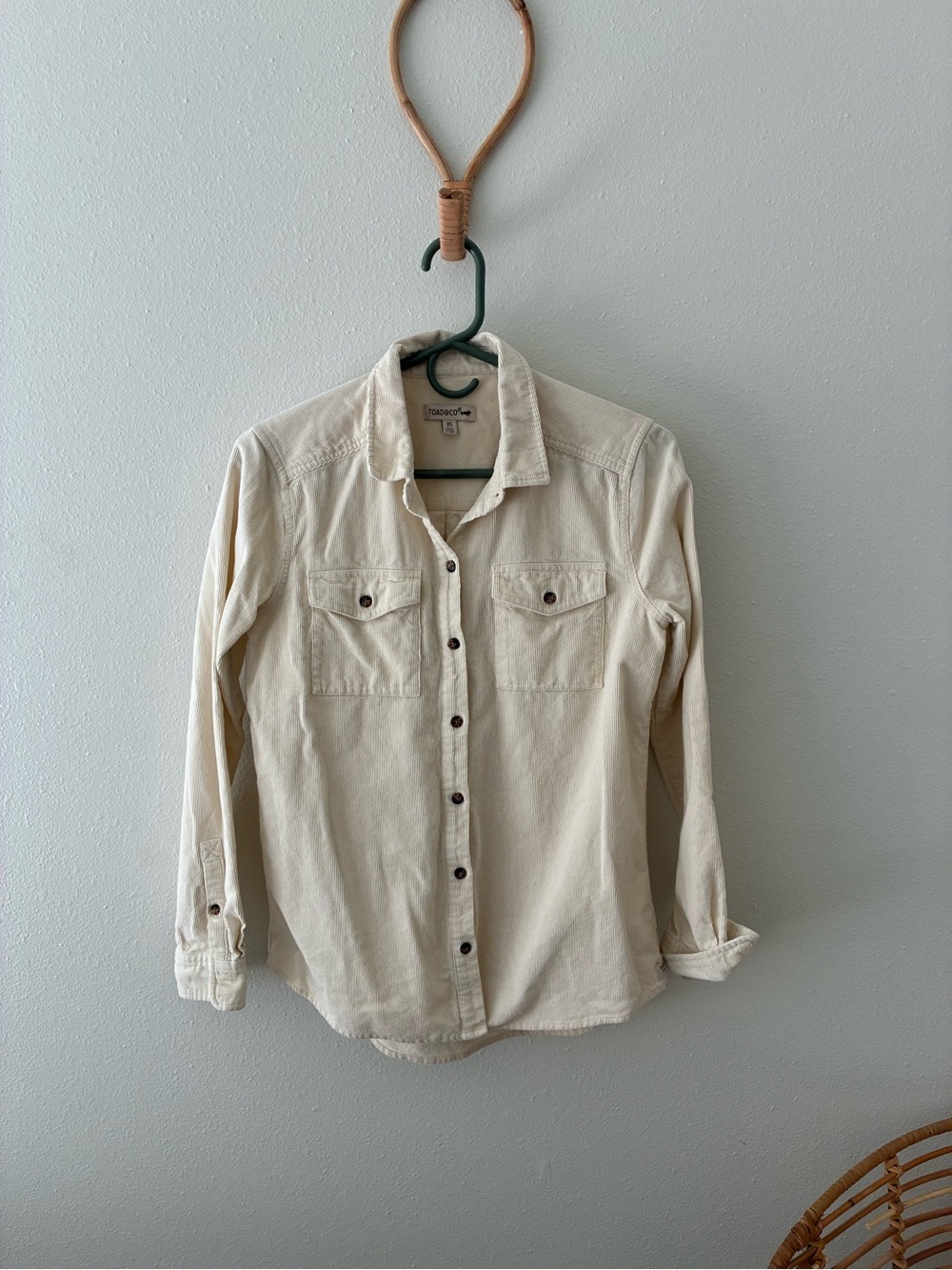 Toad&Co Cream Corduroy Button-Front Shirt